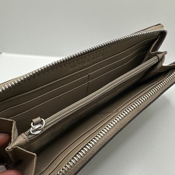 MICHAEL KORS Taupe Zip Around Wallet - Picture 5 of 10
